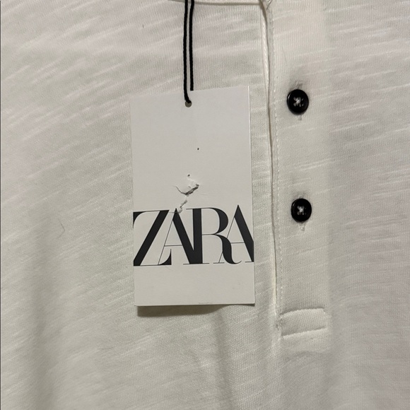 ZARA Boys Off-White Henley T-Shirt (NWT) |Size 13–14 Years (164 cm) - Picture 2 of 9